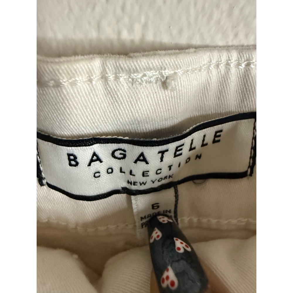 Women's Bagatelle Off-White & Brown Floral Cropped Wide leg Pants Size 6 - Picture 5 of 6